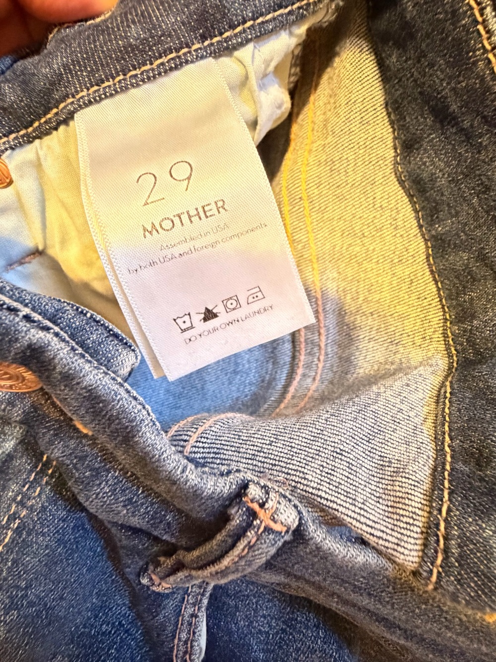 MOTHER Jeans Size 29 Dark Wash Raw Hem Slim Straight Denim - Picture 3 of 7